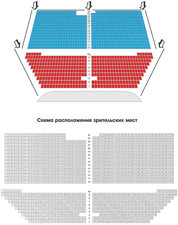 Схема зала театра Мастерская Фоменко